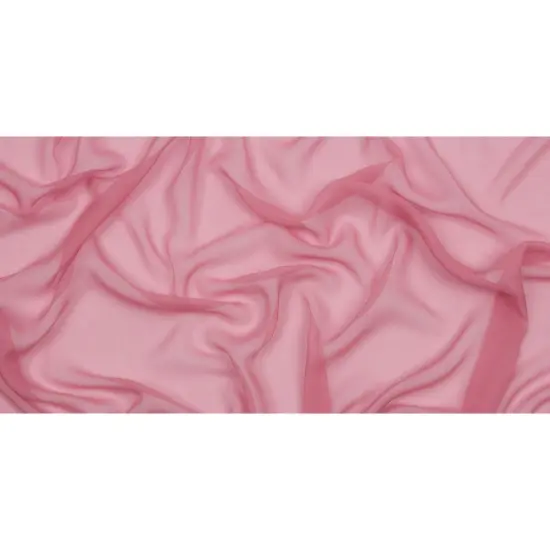 1 Yard Polignac Pink Silk Chiffon Premium Solid Sheer Lightweight Fabric 44 Inch Width {3}