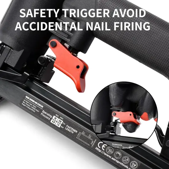 Tools T50JC 20 Gauge Crown Air Stapler Pneumatic Staple Gun with 1200pcs Staples, 1/4-Inch to 9/16-Inch Upholstery Stapler for Upholstering, Woodworking and DIY Projects {4}