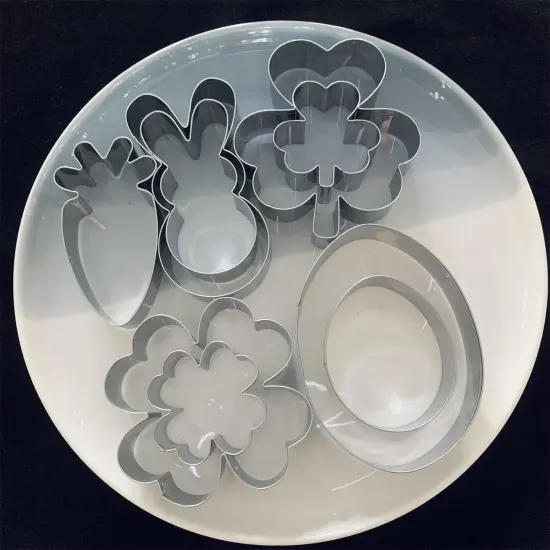 St. Patrick's and Easter Cookie Cutter Set-9 Piece-Dishwasher Safe-Shamrock, 4 Leaf Clover, Bunny, Egg and Carrot-Cookie Cutter for Spring Easter and St. Patrick's Day Decor {4}