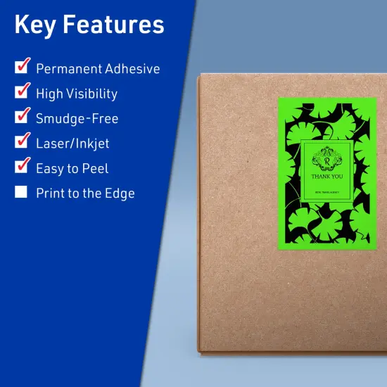 Avery Neon Green Paper Labels, 5.5" x 8.5" Rectangle {2}