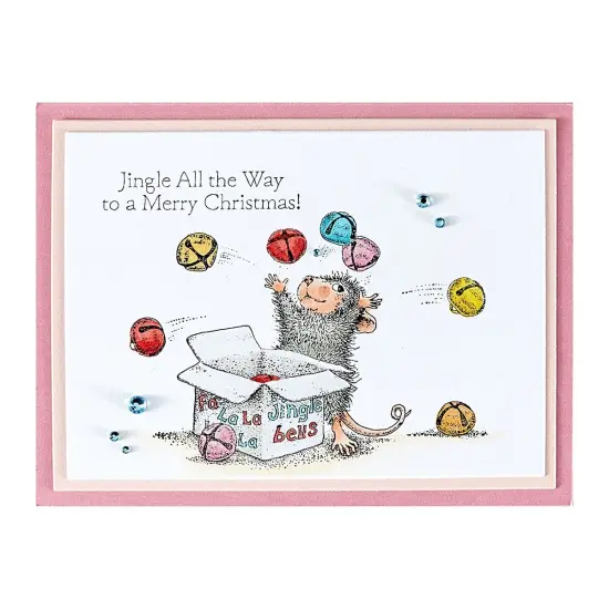House Mouse Cling Rubber Stamp-Jingle Bell Wishes {4}
