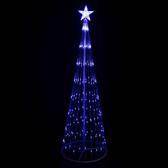 Northlight Lighted Show Cone Christmas Tree Outdoor Decoration - 6' - Blue LED White {1}