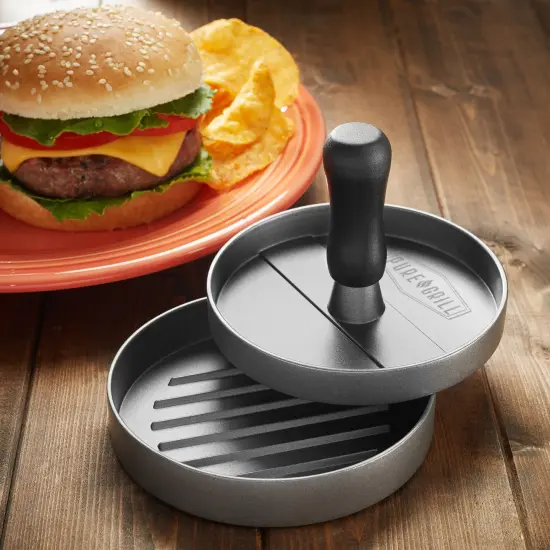 Pure Grill Burger Press - Aluminum BBQ Patty Maker with 100 Wax Papers for Grilling Hamburger Patties {5}