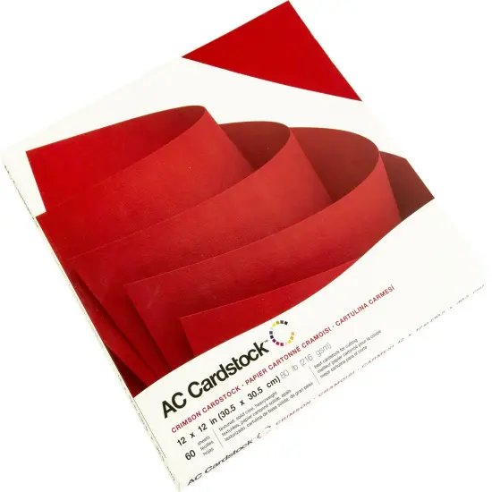 American Crafts Textured Cardstock Pack 12"X12" 60/Pkg-Crimson {3}