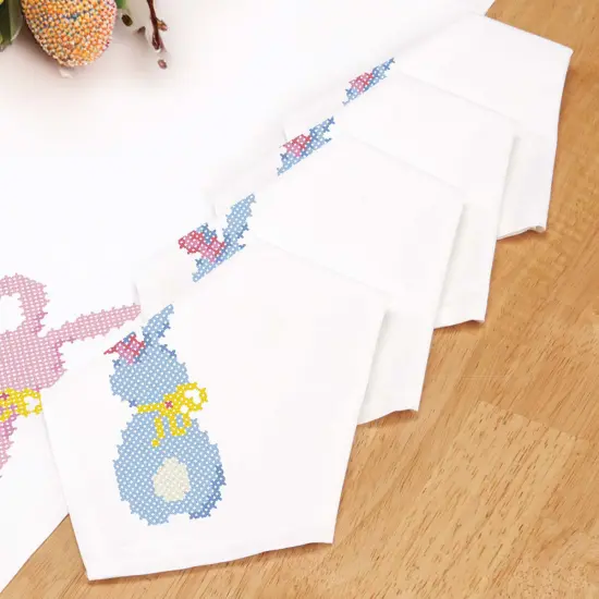 HerrschnersBunny Tails Napkins Stamped Cross-Stitch Multi {1}