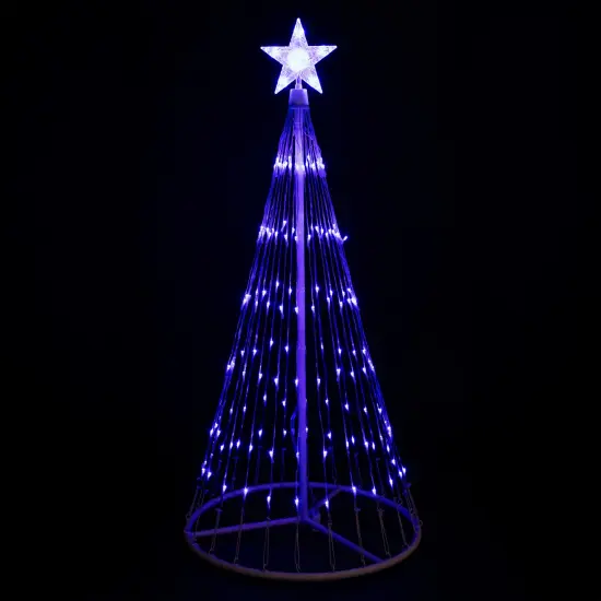 Northlight LED Lighted Show Cone Christmas Tree with Star - 4' - Blue White {1}