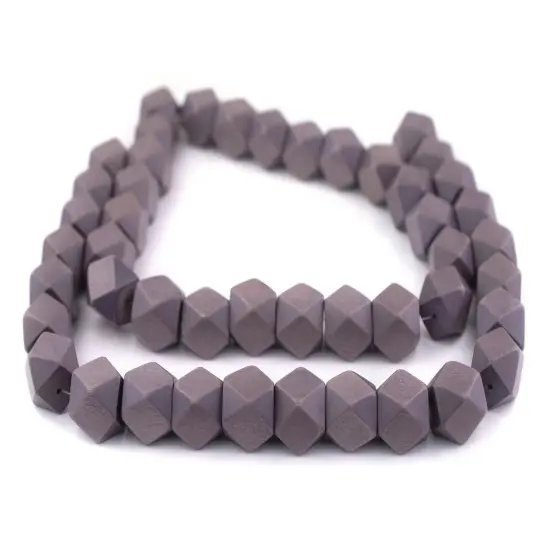 The Bead Chest Grey Cornerless Cube Wood Beads: 17mm Diamond Cut Natural Organic Beads for Jewelry Making {3}