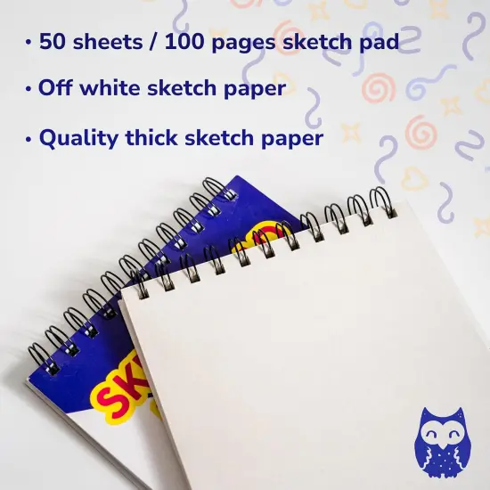 Sketch Pads for Kids, 6x9 inch, 100 Pages, 4 Pack Children Drawing Pads, Spiral Bound Sketch Books, Blank Art Pads for Drawing and Coloring, Doodle Paper Pads {4}