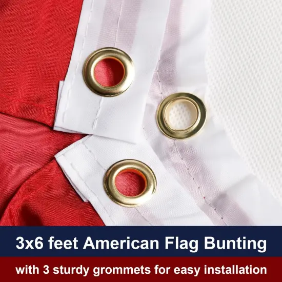 American Flags 3x6, 4th Of July Decorations, USA Flags Pleated Fan Flag, Patriotic Bunting For Outside, Red White And Blue Buntings {4}
