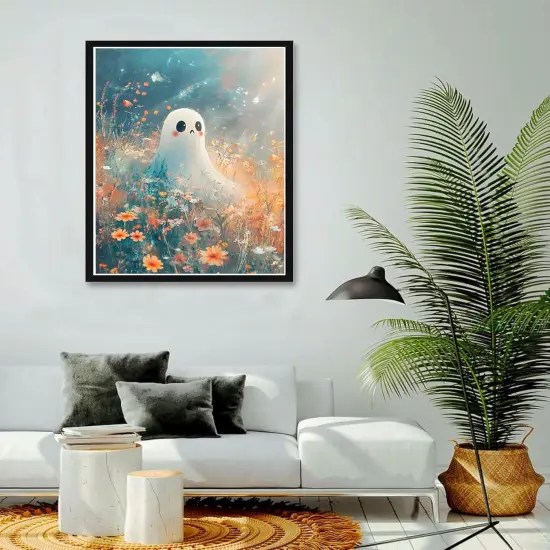 Paint by Numbers Kit for Adults Halloween Ghost, DIY Oil Painting Kit on Canvas with Paintbrushes and Acrylic Pigment, for Paint by Numbers for Beginner, for Home Wall Decor {3}