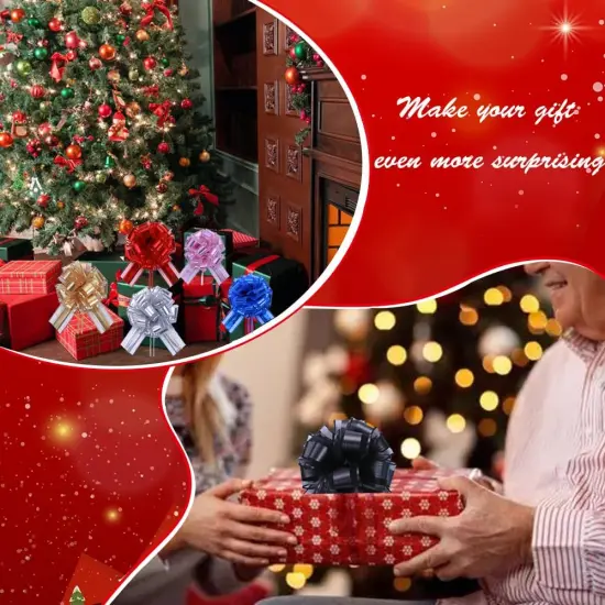 6 Pcs 6inch Pull Bow Christmas Gift Wrapping Pull Bow for Gifts Wrapping Party Birthday Holiday Gift Boxes Bow Basket Packaging Bows for Valentine's Day Presents Flower Decorations {5}