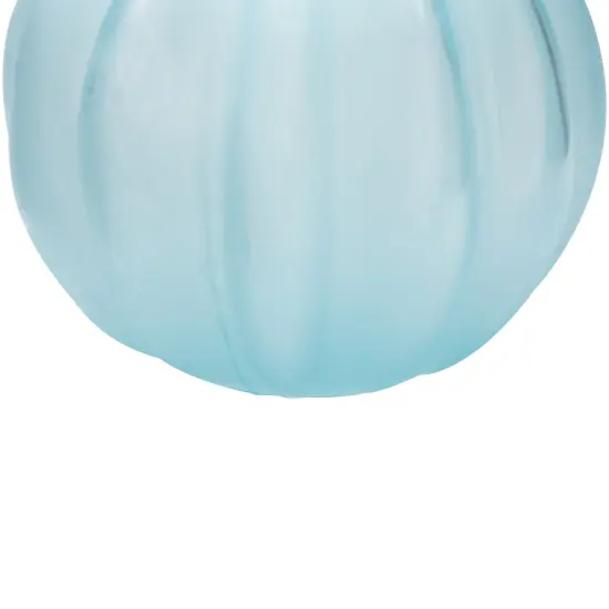 Northlight Transparent Glass Pumpkin Candle Holder - 9" - Blue {7}