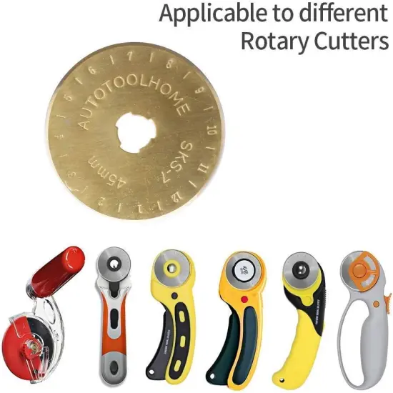 Titanium Coated Rotary Cutter Blades 45mm 10 Pack Replacement Blades Quilting Scrapbooking Sewing Arts Crafts,Sharp and Durable {4}