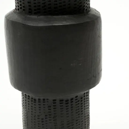 Handcrafted Longpi Pottery D&eacute;cor Stand - 9.8" X 2.3" X 9.8" {3}