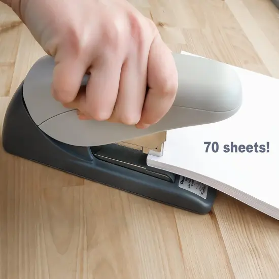 70 Heavy Duty Flat Clinch Office Stapler, 2 to 70 Sheets Using one Size 3/8" Leg-Length Staple, includes 400 Staples and a Staple Remover {4}