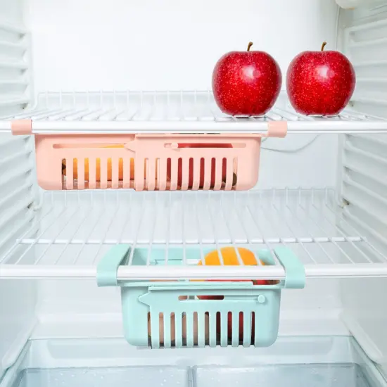 Fridge Drawer Organizer Set of 2 Kitchen Refrigerator Fridge Storage Box {1}