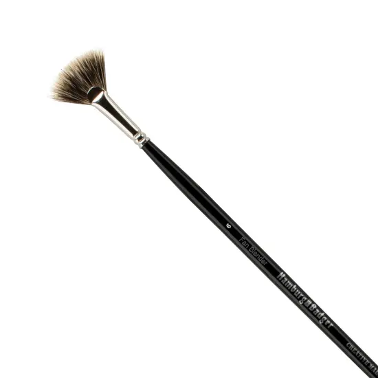Creative Mark Hamburg Premiere Professional Oil Painting Brushes - Fan #6 Oil Paint Brush - Handmade in Germany, Natural & Synthetic Hair Blend, Long Triple-Lacquered Birch Handle {1}