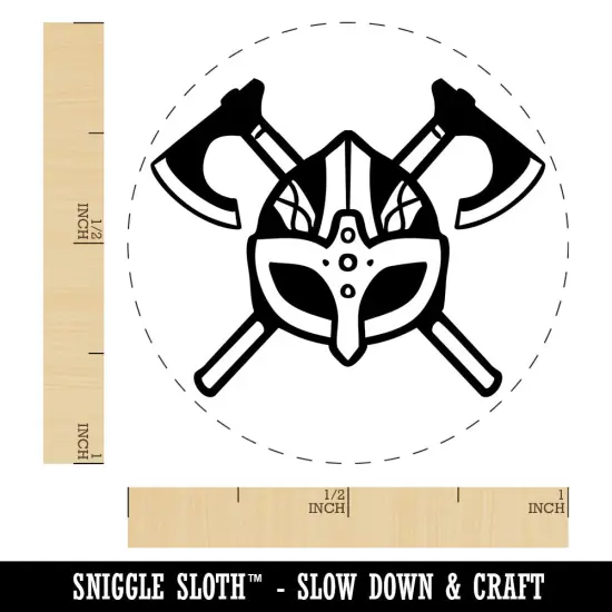 Viking Helmet Crossed Axe Norse Battle Self-Inking Rubber Stamp Crafting Planner Lime Green {1}