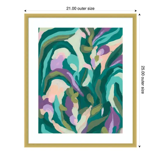 Jungle Wave I by June Erica Vess Wood Framed Wall Art Print {4}