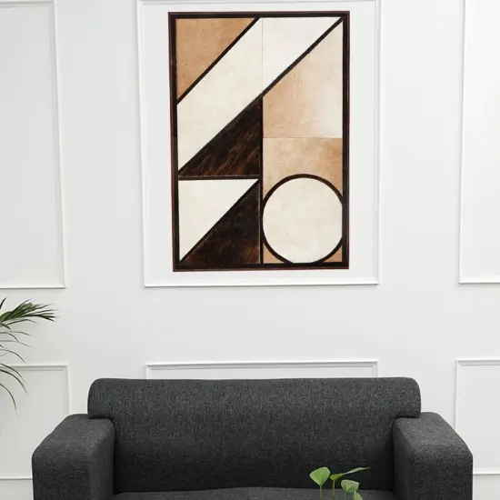 Hairon Leather Wall D&eacute;cor - Brown/Peach/White {1}