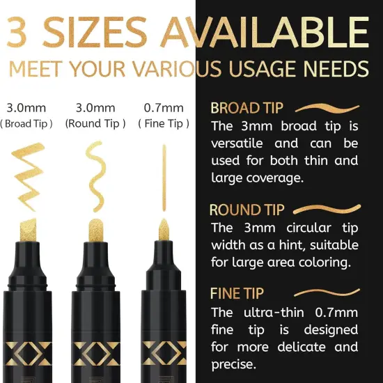 3Pcs Liquid Chrome Paint Markers, Gloss Mirror Marker, Oil-based Permanent Chrome Maker, Reflective Metallic Pen Markers {2}