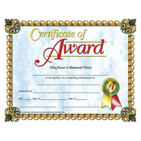 Certificate of Award, 8.5" x 11", Pack of 30 {1}