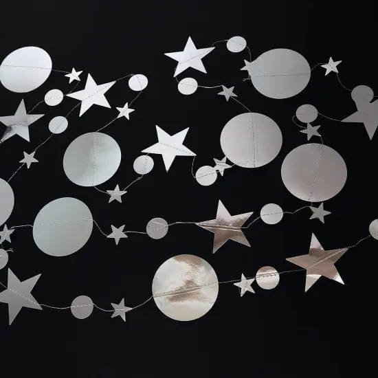 Silver Star Garland Party Decorations Twinkle {3}