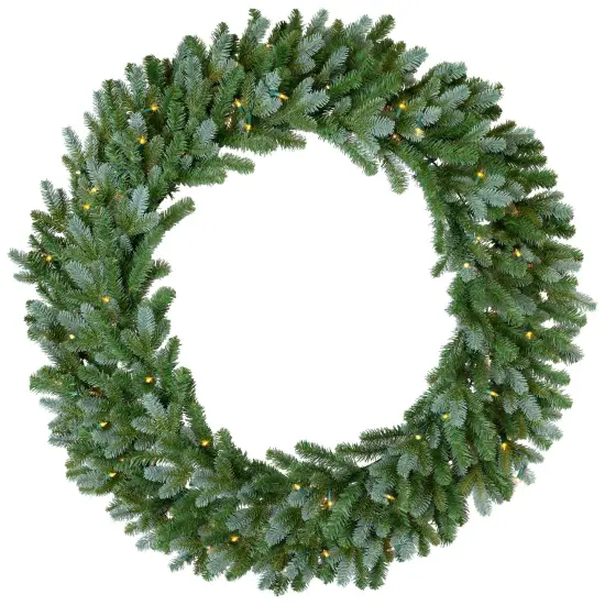 Northlight Pre-Lit Artificial Blue Spruce Christmas Wreath - 48" - Clear Green {3}