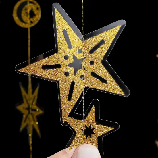 Cheerland Glitter Gold Star Garland Party Decoration {2}