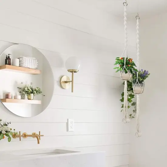 3 set Macrame Plant Hangers or Indoor Outdoor Plants, Cotton Rope Hanging Planter Basket Hanging Plant Flower Pots f Home Decorations {5}