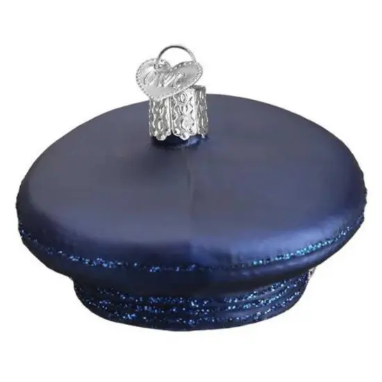 Old World Christmas 2.0 Inch Air Force Cap Christmas Tree Ornament , Aerial Space Warfare Blue {2}