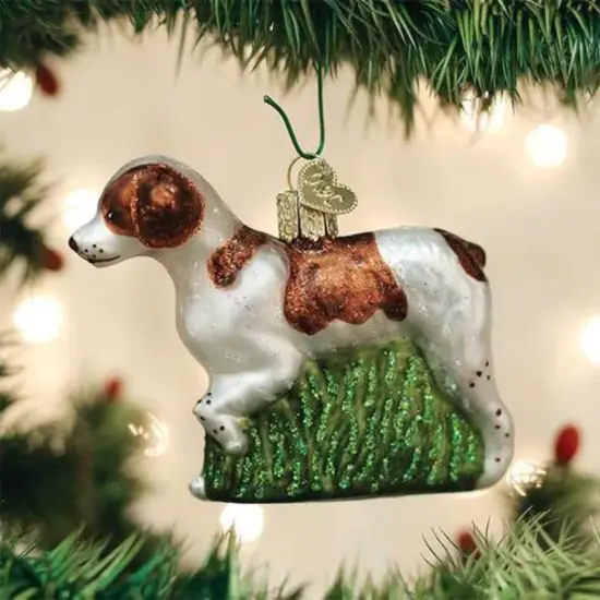 Old World Christmas 2.75 In Brittany Spaniel Christmas Tree Ornament , Unconditional Love Multicolored {3}