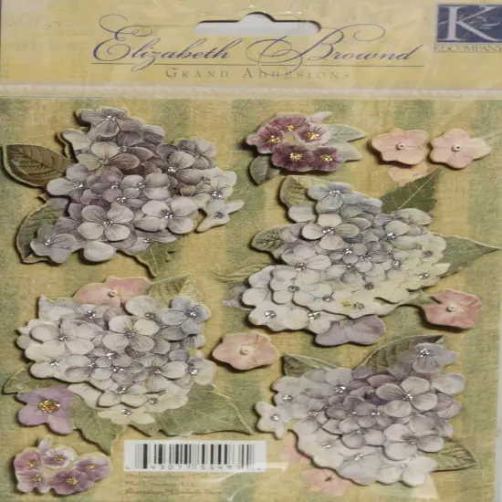 K & Company Elizabeth Brownd Hydrangea Stripe Grand Adhesions Dimensional Stickers {1}