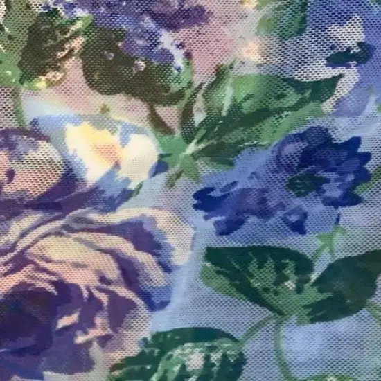 1 Yard Digital Floral Mesh Knit Fabric, 54&Prime; Wide Polyester Spandex Blend CHARCOAL {5}