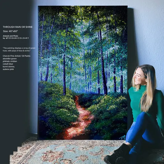 Charvin Professional Artist Quality Oil Paints, Green, Blue and Violet Themed Hues,150 ml {4}