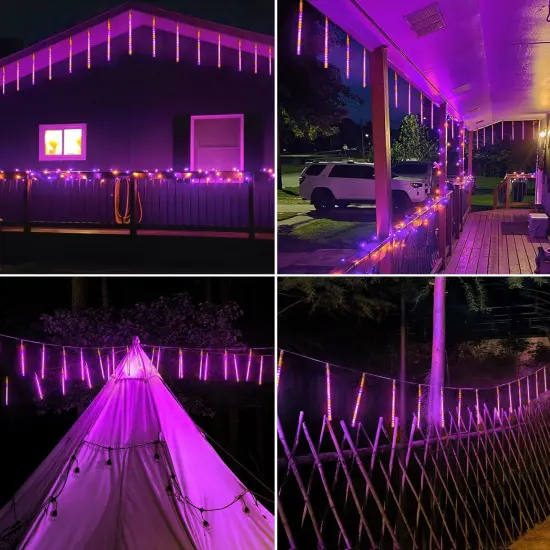 144 LEDs Orange and Purple Solar Halloween Lights Outdoor {5}