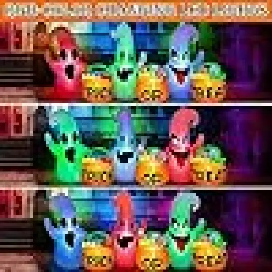 Three Ghosts with Pumpkin Candy Bags Halloween Decorations Outdoor {2}