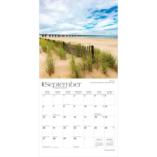 Chesapeake Bay | 2026 12 x 24 Inch (Hanging) Monthly Square Wall Calendar | Plastic-Free {4}