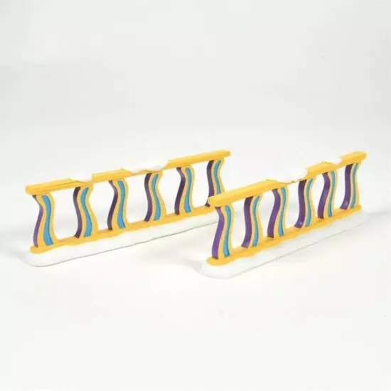 Kitcheniva Grinch Fence Village Christmas Ornaments Set of 2 {1}