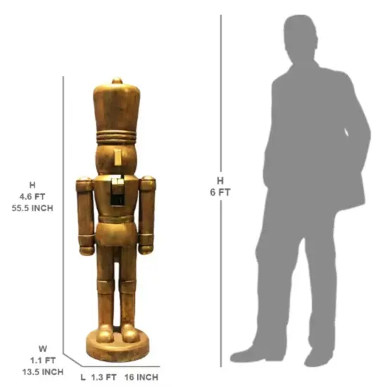 55" Gold Soldier Christmas Nutcracker - Grand Holiday Decoration {3}