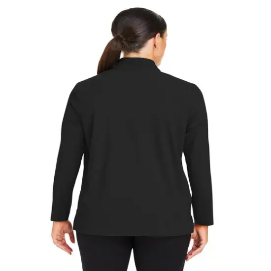 Devon & Jones&reg; Crown Lux Performance Ladies Windsor Welded Quarter-Zip NAVY {7}