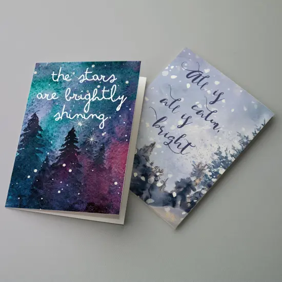 Religious Christmas Carol Cards - 24-Pack Spiritual Holiday Greeting Cards with 6 Inspiring Designs Featuring Beloved Hymns, Blank Inside for Personal Messages - Beautiful Faith-Based Stationery Set for Sharing Holiday Wishes {4}