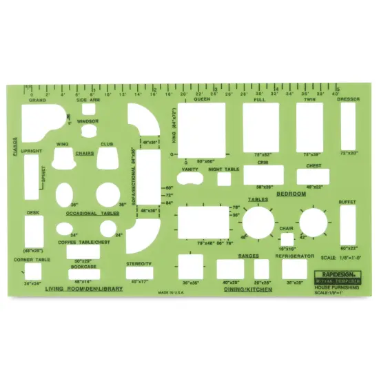 Chartpak Rapidesign Architectural Template - House Furnishings, 1/8" {1}