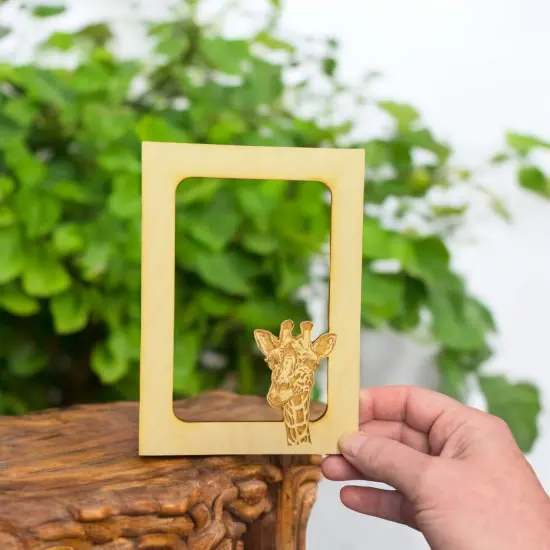 Giraffe Photo Frame Insert Mat - Baltic Birch (FRAME NOT INCLUDED) {5}