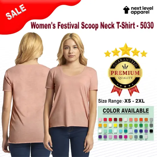 Next Level&reg; Women's Festival Scoop Neck T-Shirt Ash {2}