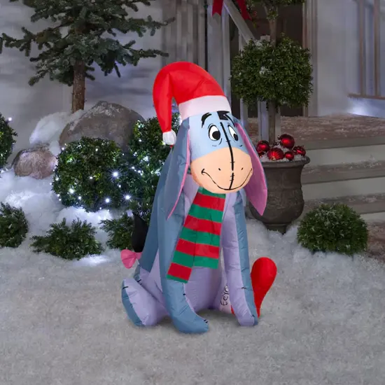 Gemmy 42.13 in Eeyore Santa Hat Inflatable with White LED Lights {2}