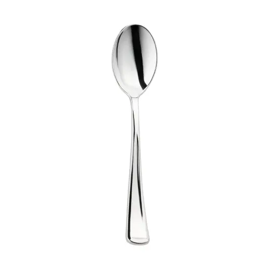 Shiny Metallic Silver Plastic Spoons (600 Spoons) {1}