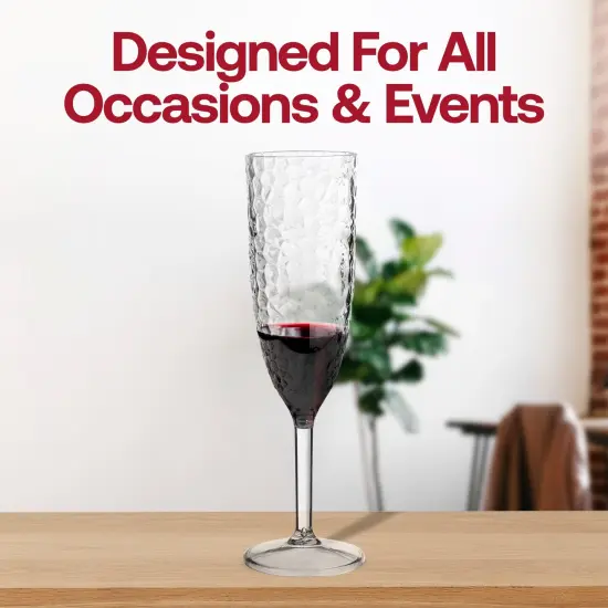Crystal Disposable Plastic Champagne Flutes - 8 oz. (48 Glasses) {6}