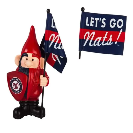 Washington Nationals Gnome with Flag Let's Go Nats {1}