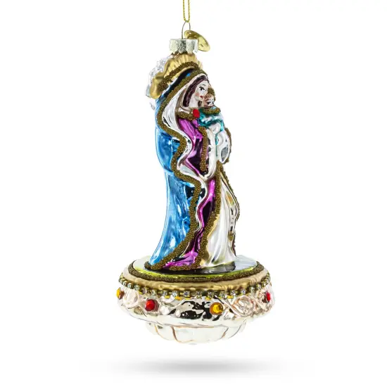 Nativity Scene Sacred Glass Christmas Ornament {3}